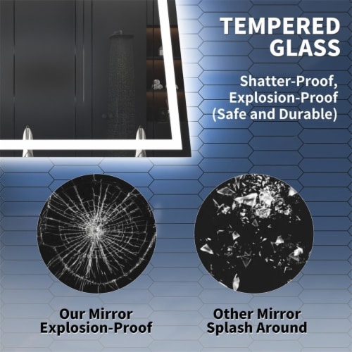 Apex 55 W x 30 H LED Bathroom Light Mirror,Anti Fog,Dimmable,Dual Lighting Mode,Tempered Perspective: bottom