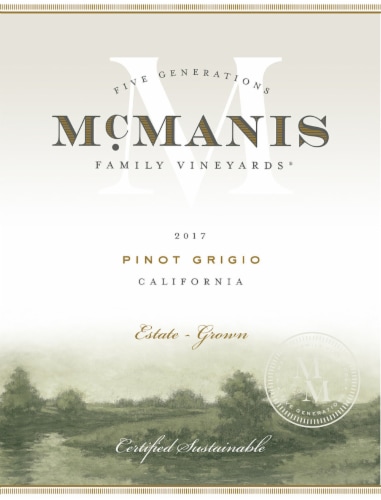 McManis Family Vineyards Pinot Grigio White Wine Perspective: bottom