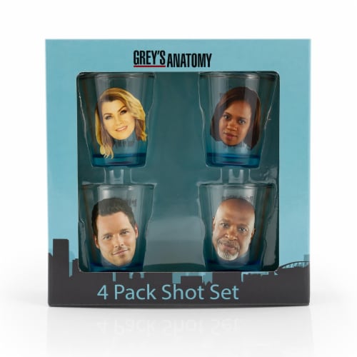 Greys Anatomy Drinking Game | Set Of 4 Character Shot Glasses | 2 Ounces Each Perspective: bottom