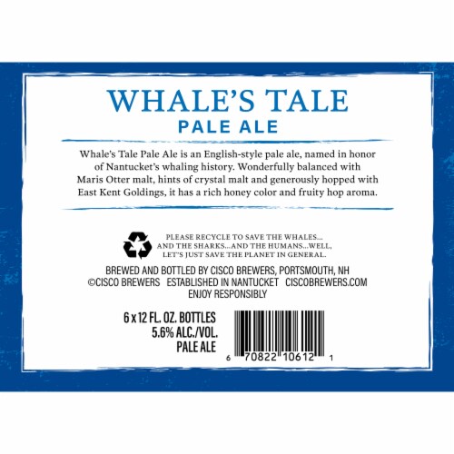 Cisco Brewers Whale's Tale Pale Ale Perspective: bottom