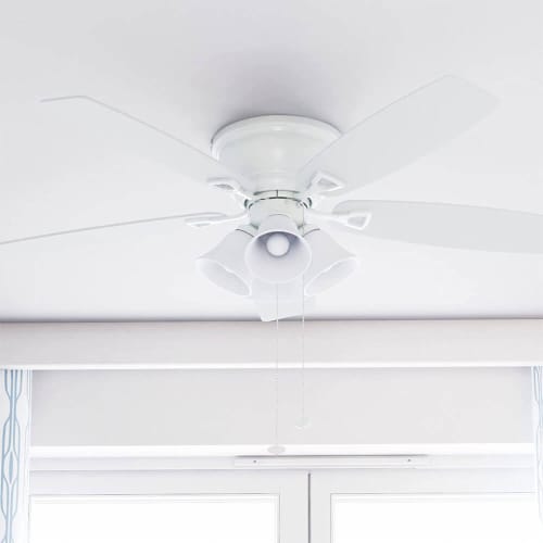 Honeywell 50520 52 inch Glen Alden Ceiling Fan - White Perspective: bottom
