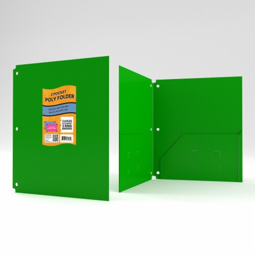 E-Clips USA Green Poly Pocket Binder Folder 48-Units Perspective: bottom