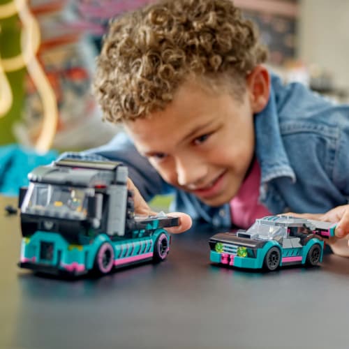 LEGO® City Race Car And Car Carrier Truck Perspective: bottom