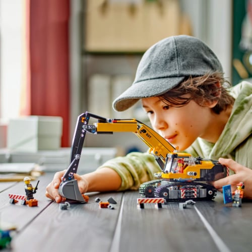 LEGO® City Yellow Construction Excavator Toy 60420 Building Set Perspective: bottom