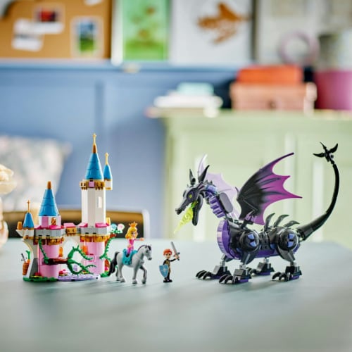 LEGO® Disney Princess Maleficent’s Dragon Form Castle and Horse Toy Perspective: bottom