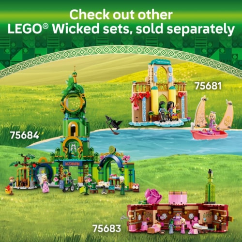 LEGO Wicked Elphaba & Glinda Figures Fantasy Playset, Kids Witch Toy 75682 Perspective: bottom
