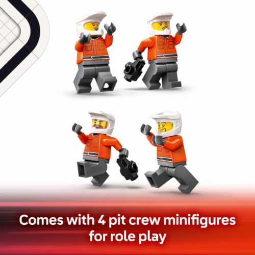 LEGO City F1 Pit Stop & Pit Crew with Ferrari Car Toy 60443 Perspective: bottom