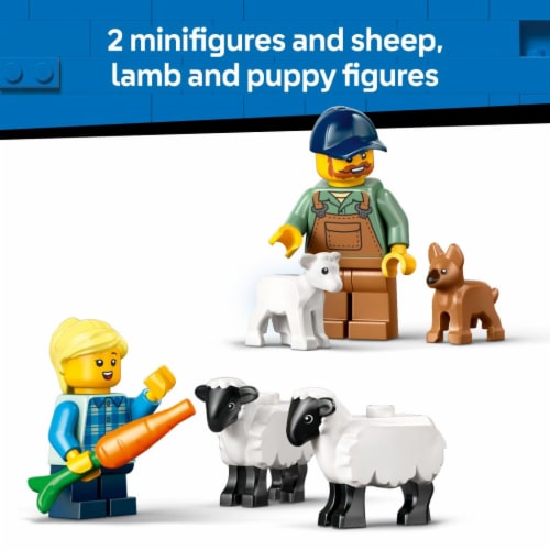 LEGO City Red Farm Tractor with Trailer & Sheep Building Toy 60461 Perspective: bottom