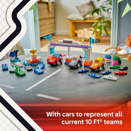 LEGO® F1® Team Race Cars & Drivers Racetrack Perspective: bottom
