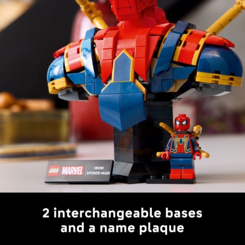 LEGO Marvel Iron Spider-Man Bust Building Kit for Adults 76326 Perspective: bottom