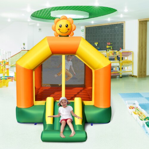 Inflatable Bounce Castle Jumping House Kids Playhouse w/ Slide & 735W Blower Perspective: bottom