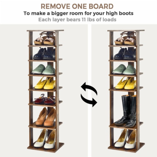 7-Tier Vertical Shoe Rack Free Standing Storage Shelf Organizer