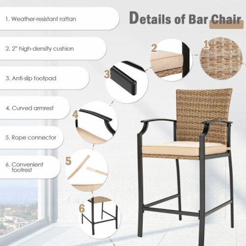 Patio bar online stool cushions