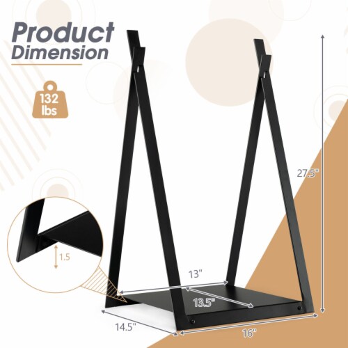 Firewood Rack Fireplace Wood Holder Storage Log Holder with Raised Base Perspective: bottom