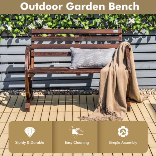 Wagon wheel outdoor bench deals