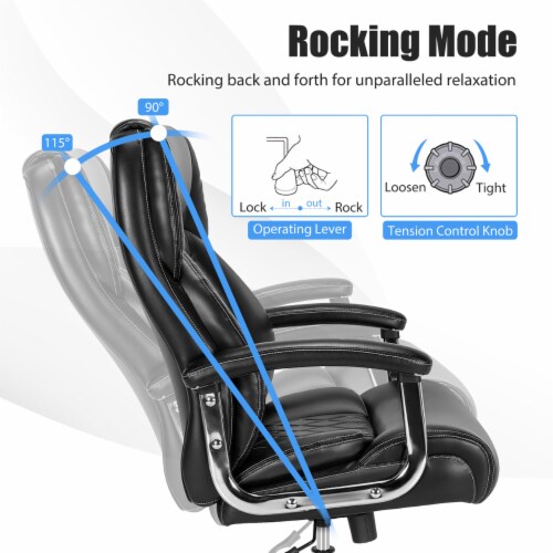 Gymax 500LBS High Back Big & Tall Office Chair Adjustable Leather Task Chair Perspective: bottom
