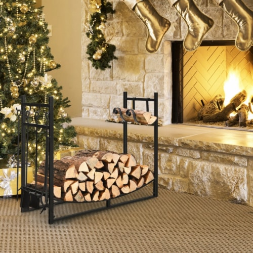 Gold fireplace hotsell log holder