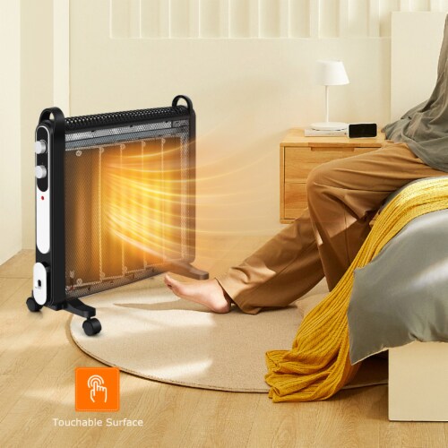 1500W Mica Heater Portable Electric Space Heater w/ Overheat Protection Perspective: bottom