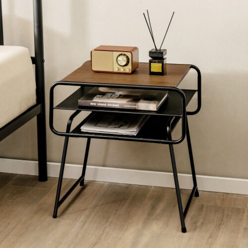 3 tier Side End Sofa Display Table Compact Nightstand for Bedroom