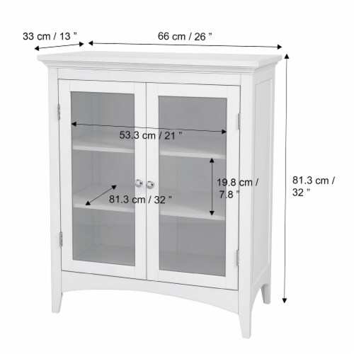Small white cabinet with glass doors deals