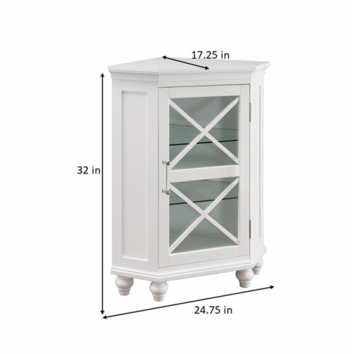 Elegant Home Fashions Wooden Bathroom Corner Floor Cabinet White ELG-631 Perspective: bottom
