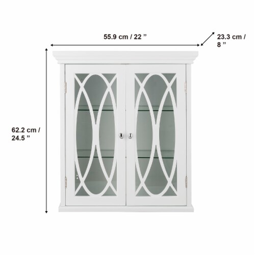 International Concepts ELG-637 Florence Two Doors Wall Cabinet, Tempered Glass - 24 H in. Perspective: bottom