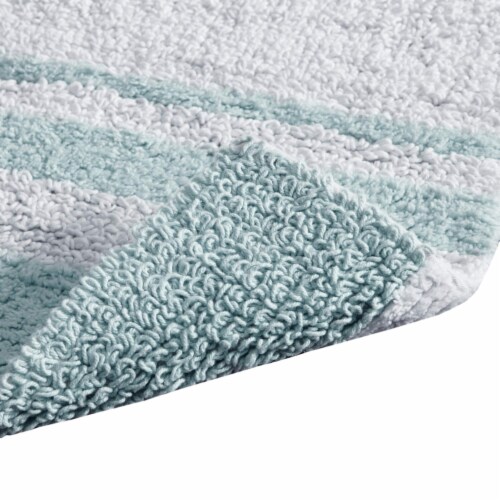 Madison Park MP72-1544 Spa Cotton Bath Rug, 27 x 45 , Aqua Perspective: bottom