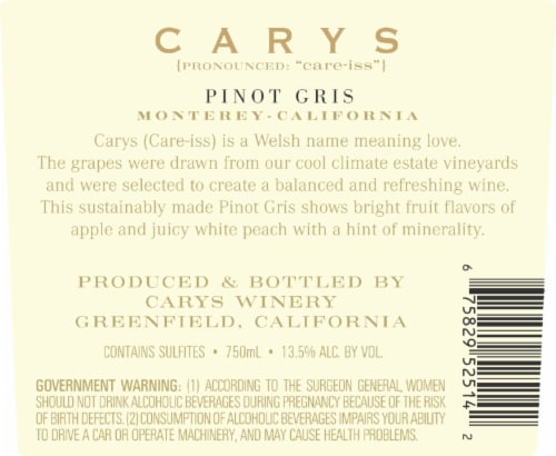 Carys Pinot Gris Perspective: bottom