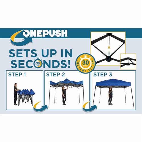 Tommy Bahama Patented Pop Up Canopy EZ Open Tent w/ Roller Bag Blue, 10 x 10' Perspective: bottom