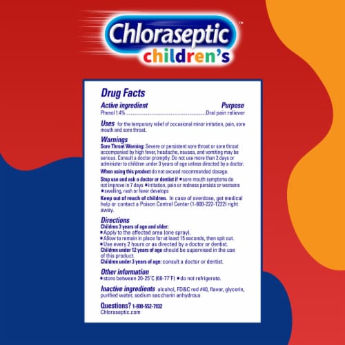 Chloraseptic Spray Children's Cherry-Licious Sore Throat 6 fl oz Perspective: bottom