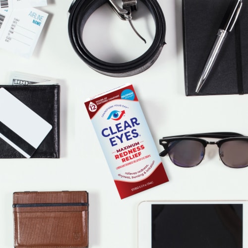 Clear Eyes Max Redness Relief Eye Drops Perspective: bottom