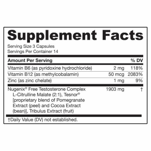 Nugenix® T-Booster Testosterone Supplement Capsules Perspective: bottom