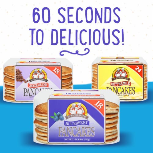 De Wafelbakkers Frozen Buttermilk Mini Pancakes, 60 Count Pack Perspective: bottom