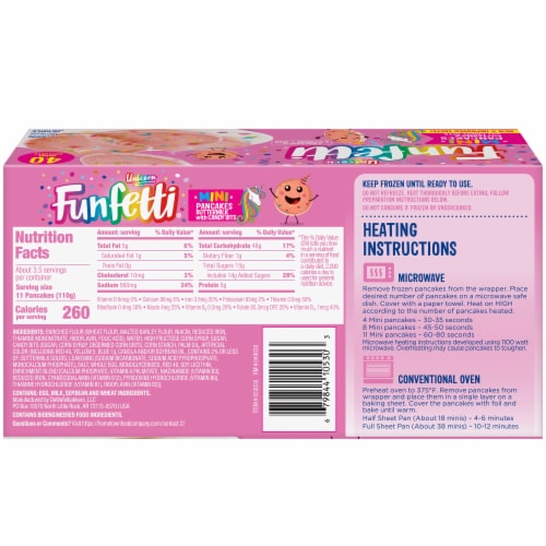 Pillsbury Funfetti Frozen Unicorn Pink Mini Buttermilk Pancakes with Candy Bits, 40 Count Pack Perspective: bottom