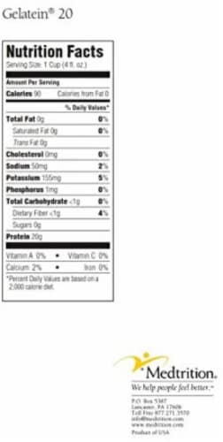 Prosource Gelatein 20 Orange Protein 4 Oz Cup, 18-Month Shelf Life, 88 Cal - Case Of 36 Perspective: bottom