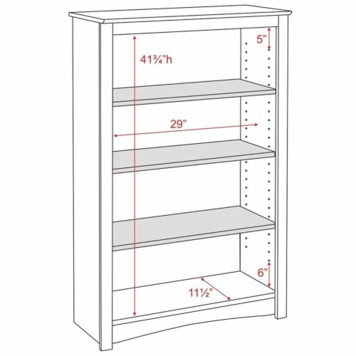 Atlin Designs 48  4 Shelf Bookcase in Espresso Perspective: bottom