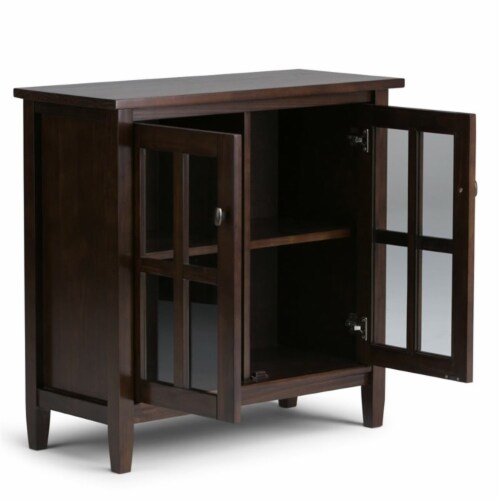 Atlin Designs 32 Transitional Solid Wood Low Cabinet in Tobacco Brown Perspective: bottom