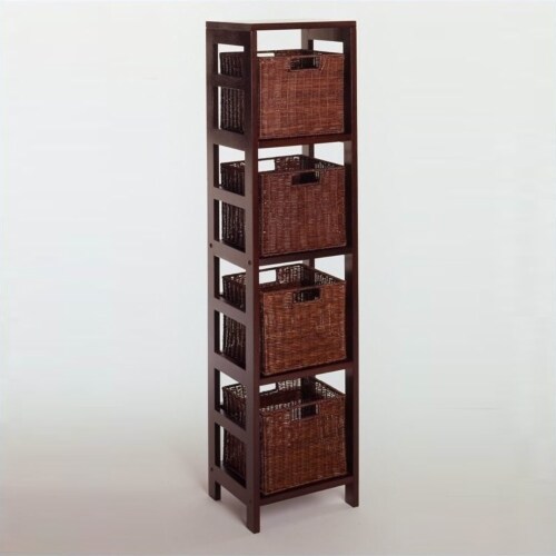 Espresso on sale shelving unit