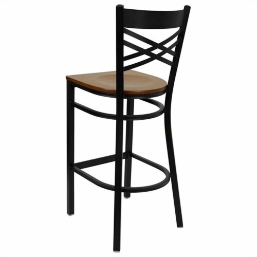 Bowery Hill 29  Black Back Metal Bar Stool in Cherry Perspective: bottom