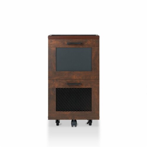 Bowery Hill Industrial Filing Cabinet in Vintage Walnut Perspective: bottom
