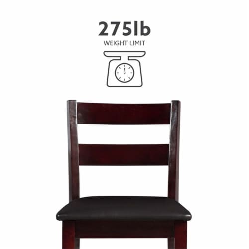 Riverbay Furniture 30 Faux Leather Bar Stool in Rich Espresso Perspective: bottom