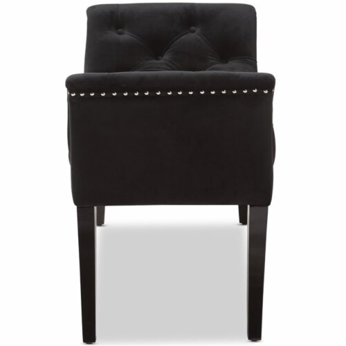Baxton studio chandelle luxe and contemporary black velvet upholstered on sale bench