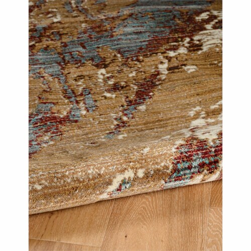 Riverbay Furniture 5' x 8' Area Rug in Marble Blue Perspective: bottom
