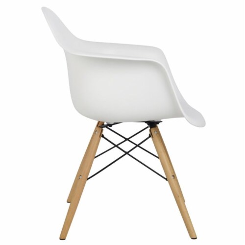 White bucket top dining chairs