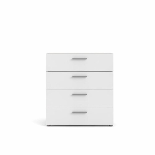 Levan Home Contemporary 4 Drawer Engineered Wood Chest in Oak /White Perspective: bottom