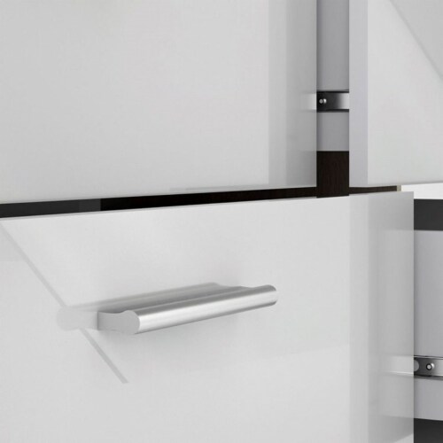 Levan Home Engineered Wood 8 Drawer Double Dresser in Oak/White High Gloss Perspective: bottom
