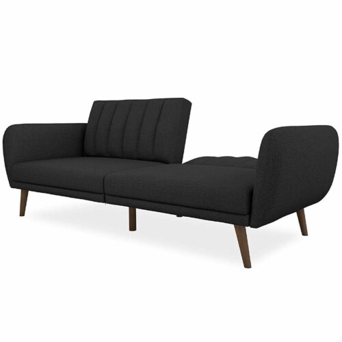 Levan Home Stylish Linen Sleeper Sofa in Dark Gray Perspective: bottom