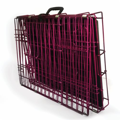 Pink wire dog crate shop