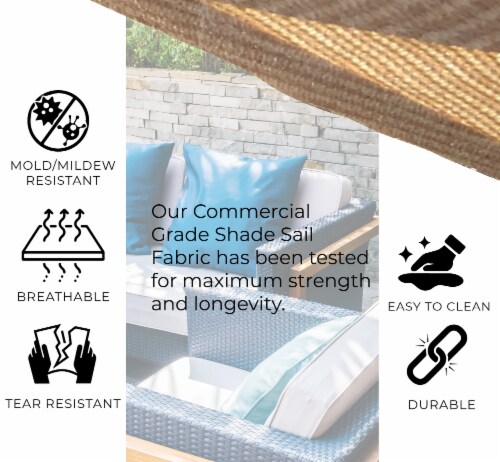 Backyard Expressions Sun Shade Sail - Available in a Variety of Colors and Sizes Perspective: bottom