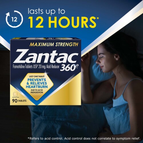 Zantac 360 Maximum Strength Tablets Perspective: bottom